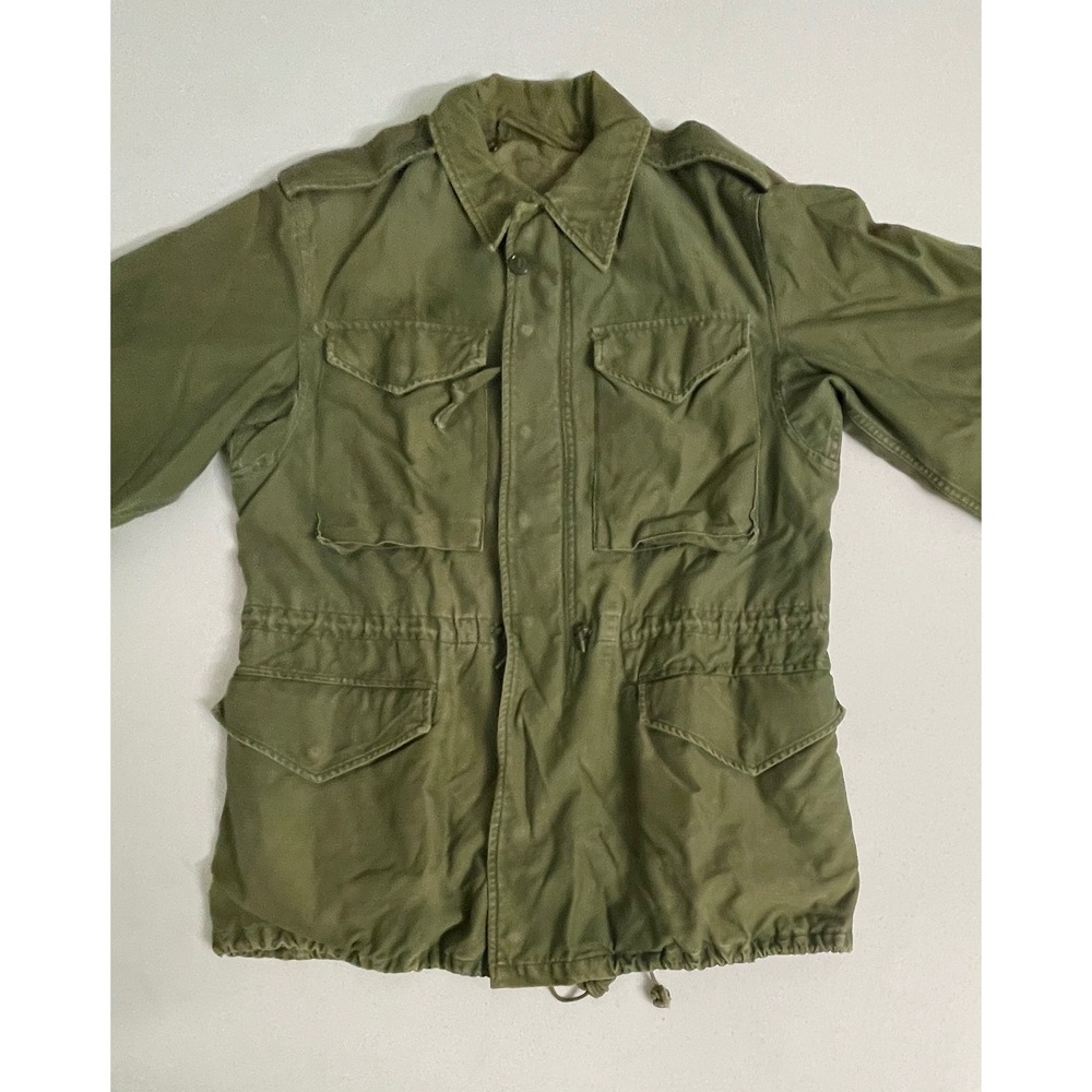 Vintage US Military M-1951 Field Jacket Olive Drab Shade 107 Cotton Sateen Coat - Picture 3 of 12